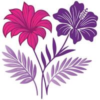 single line flower drawing with detailed leaves in a clean botanical format for modern textile and wedding items vector