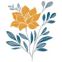 soft abstract flower and leaves illustration in hand sketched style for nature inspired textile and interior themes vector