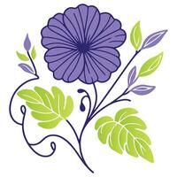 artistic floral and leaf sketch with natural curves and modern linework for textile artwork and wall visuals vector