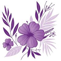 abstract floral sketch with ornate leaf detailing for botanical themed cushion cover and wedding decor designs vector