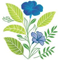 decorative floral and botanical artwork featuring cotton blossom and leafy stems in a stylish artistic form vector