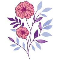 modern floral composition with leafy stem and bloom in a soft botanical art style for trendy home accents vector