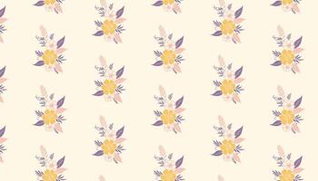 floral pattern with cotton bloom outlines and elegant floral shapes for home textile printing vector