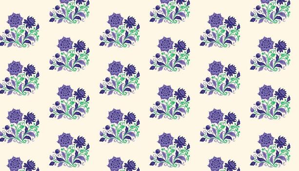 floral pattern created with fine one line petals and artistic stem shapes for wrapping use vector
