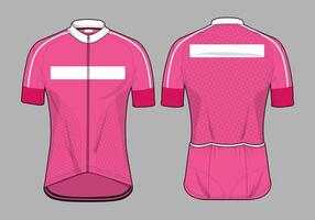 Pink Cycling Jersey Mockup Front and Back View vector
