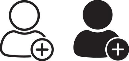 Add User Icon Simple, Clean, Minimalist Plus Sign for Profile, Account, and Membership Addition - Professional digital artwork with vibrant colors and detailed composition vector