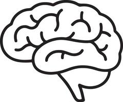 Simple Line Drawing of a Human Brain A Clean, Minimalist Illustration of the Complex Organ in the Head, Depicting Cognitive Function vector