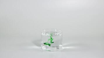 Toy frog progressively submerges in water-filled glass video