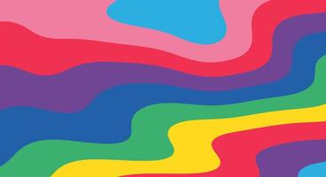 Colorful striped background showing abstract wavy lines with vibrant colors vector