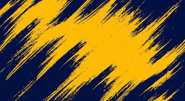 Yellow brush stroke paint splash on a navy blue textured backdrop vector