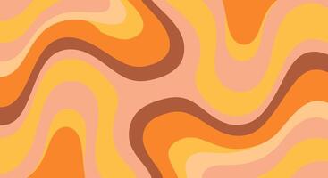 Groovy retro wave background features flowing seventies style colors vector