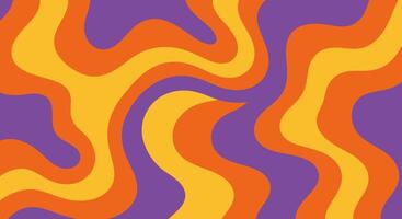 Groovy flowing multicolored stripes create a vibrant retro background vector