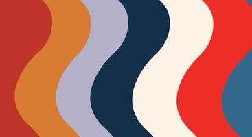 Retro vibe abstract background with fluid colorful waves and groovy design elements vector