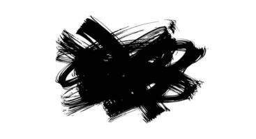 Black brushstroke grunge artistic element on a clean white background vector