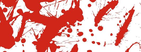 Blood splatters and smears pattern, Red splashes, streaks, and drops for spooky backgrounds. vector