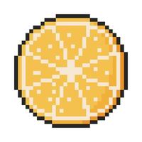8 bit lemon icon, Pixel art object. Old school computer graphic style. vector