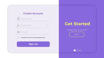 UI register form, Simple user sign up interface for web applications. vector