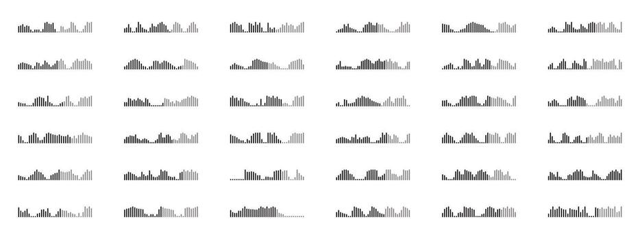 audio espectro analizador elementos, forma de onda modelo para música jugador, podcasts, móvil voz mensaje, transmisión. vector