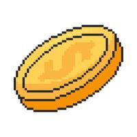 8 bit coin icon. Pixel art object. Retro 80s,90s game graphics. vector