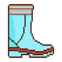 8 bit boot, Pixel art object. Old school computer graphic style. vector