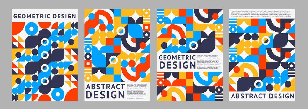 Abstract poster with geometric pattern shapes vector