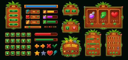 Colorful game UI elements and menus vector