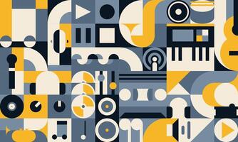 Music and sound geometric pattern retro background vector