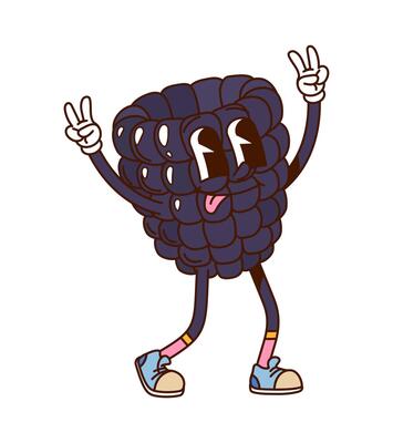 Groovy hippie blackberry berry funny character