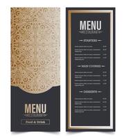 Restaurant Menu Design Layout Template with Floral Ornament vector
