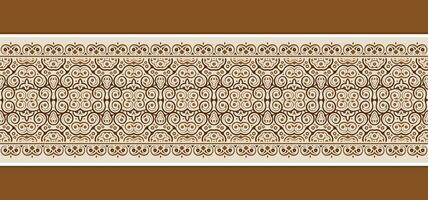 Ornament Pattern Decorative Repeating Border Design in Brown and Beige Tone. vector