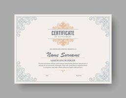 Certificate design template for achievement vector