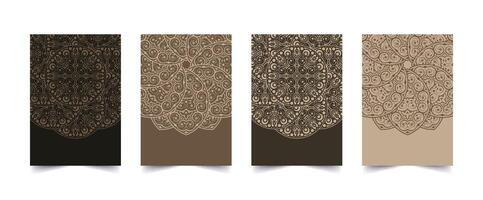 Four mandala design templates vector