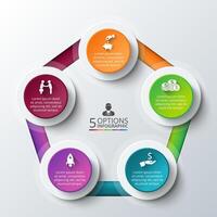pentagon for infographic. Template for cycle diagram, graph, presentation and round chart. Business concept with 5 options, parts, steps or processes. Data visualization. vector