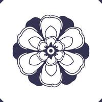Silhouette of camellia with layered symmetrical petals, floral, flower silhouette, flower vector