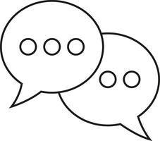 Two overlapping speech bubbles with dots inside isolated on transparent background vector