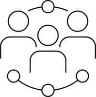 Stylized group of people connected by lines and circles isolated on transparent background vector