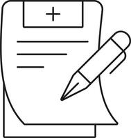 Medical document with pen and plus sign icon for healthcare records vector