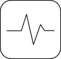 Simple electrocardiogram line graph inside a rounded square icon vector