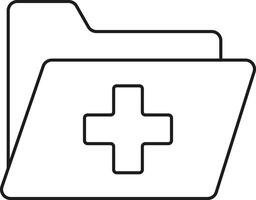 Simple outline of a folder with a medical cross symbol vector
