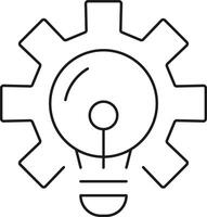 Gear with light bulb symbolizing innovation and mechanical ideas isolated on transparent background vector