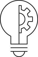 Lightbulb with gear inside symbolizing innovation and engineering ideas isolated on transparent background vector