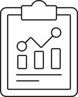 Clipboard with statistical chart and bars isolated on transparent background vector