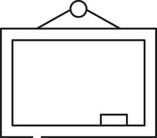 Simple outline drawing of a chalkboard with eraser isolated on transparent background vector