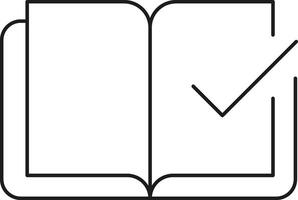 Open book with checkmark symbol isolated on transparent background vector