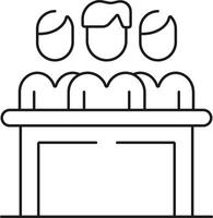 Classroom Management, Minimal Icon with Students at Desk vector
