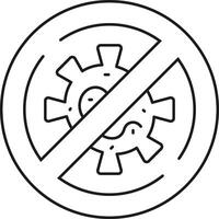 No Germs Symbol Icon of Antibacterial and Antimicrobial Protection vector