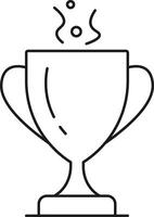 Simple outline of a trophy with steam rising isolated on transparent background vector
