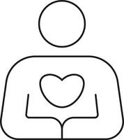 Person holding a heart symbol with open hands in a caring gesture, patient care vector