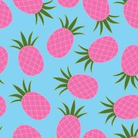 Seamless endless pattern with cute cartoon pink pineapples, apparel design, pattern for fabric, for textile, for prints, for wrapping paper vector