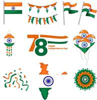 Vibrant visuals celebrating India's Independence Day with flags and decorations vector